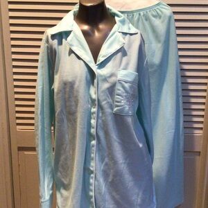 Carriage Court Blue Women's Flannel Pajama Set